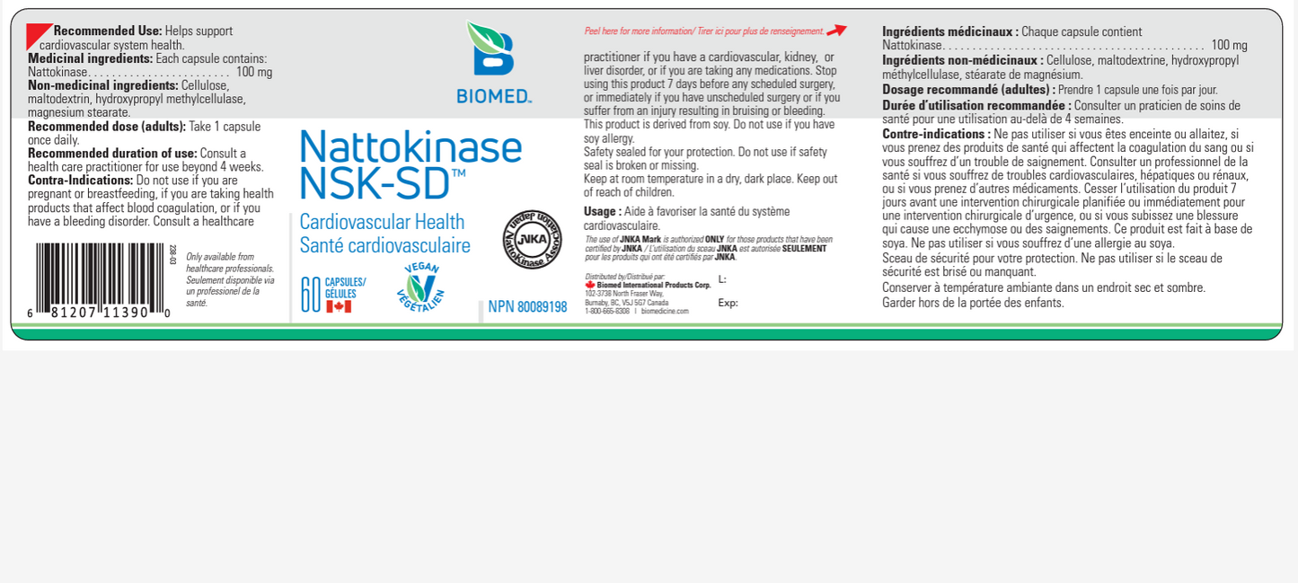 Nattokinase NSK-SD, 60 capsules