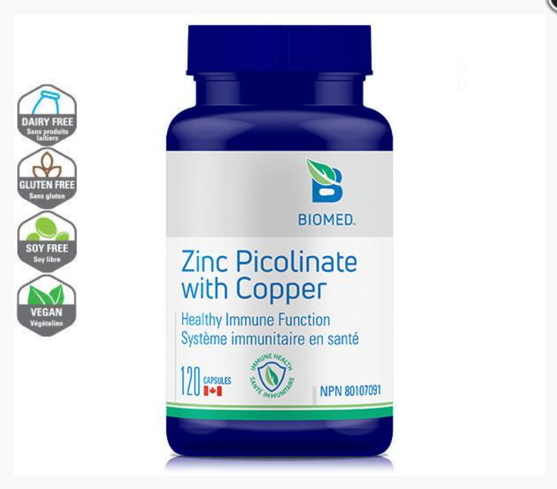 Zinc picolinate avec Cuivre (120 gélules)