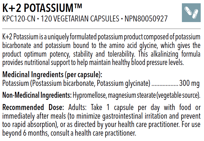 K+2 Potassium™ (120 capsules)