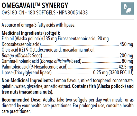 OmegAvail™ Synergy (180 gélules)