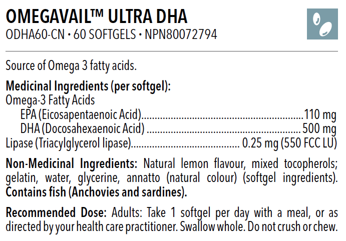 OmegAvail™ Ultra DHA (60 gélules)