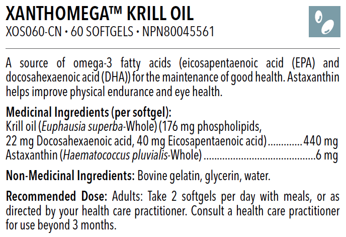 XanthOmega™ Krill Oil (60 gélules)