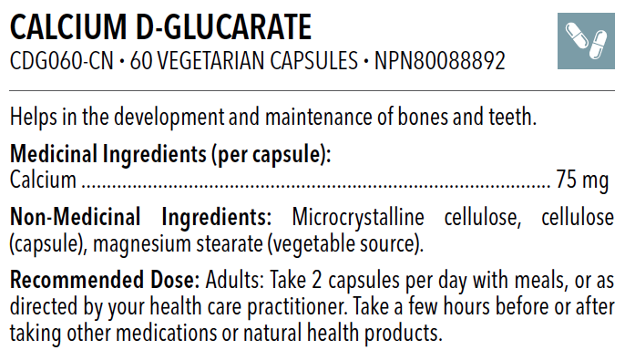 Calcium D-Glucarate (60 capsules)