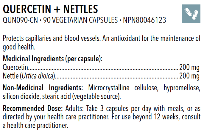 Quercetin + Nettles, 90 capsules